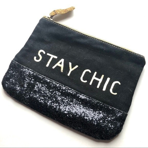 American Eagle Dark Navy Sparkly Clutch One Size - Picture 1 of 7